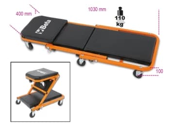 Beta Tools 3002 Mechanic's Creeper + Seat PVC Lined 030020001