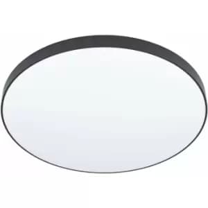 Loops - Flush Ceiling Light Colour Black Shade White Plastic Bulb LED 36W Included