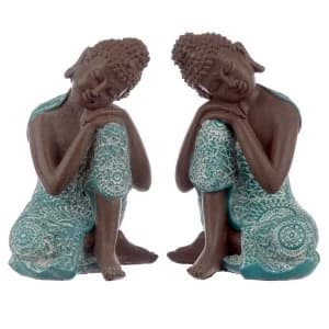 Thai Buddha Brown, White and Turquoise - Dream