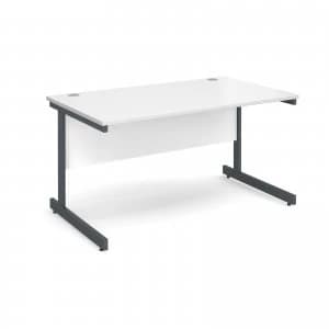 Contract 25 Straight Desk 1400mm x 800mm - Graphite Cantilever Frame