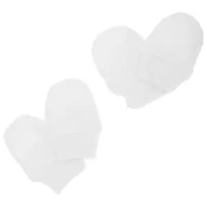Baby Newborn 100% Cotton Elasticated Scratch Mittens (Pack Of 2 Pairs) (Newborn) (White)