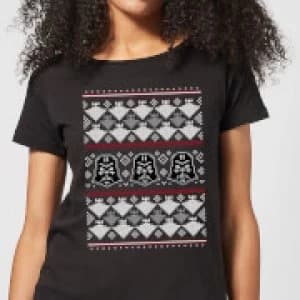 Star Wars Imperial Darth Vader Womens Christmas T-Shirt - Black