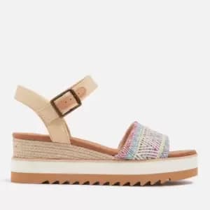 TOMS Womens Diana Flatform Canvas Sandals - UK 4