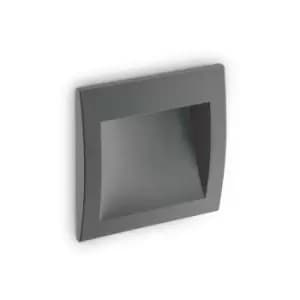 Wire LED Outdoor Square Recessed Wall Light Anthracite IP65, 3000K