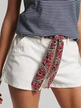 Superdry Vintage Organic Chino Short -white, White, Size 10, Women