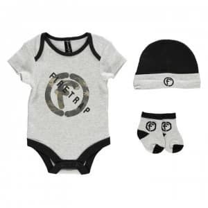 Firetrap 3 Piece Romper Set Baby - Khaki Stripe