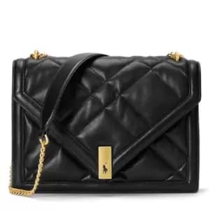 Polo Ralph Lauren Polo ID Quilted Leather Envelope Bag - Black