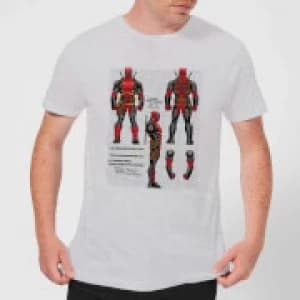 Marvel Deadpool Action Figure Plans Mens T-Shirt - Grey - 3XL