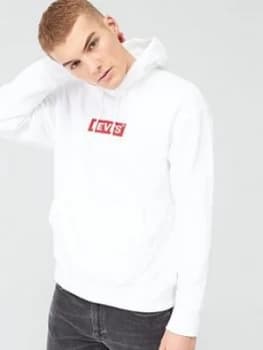 Levis Boxtab Logo Relaxed Graphic Overhead Hoodie - White