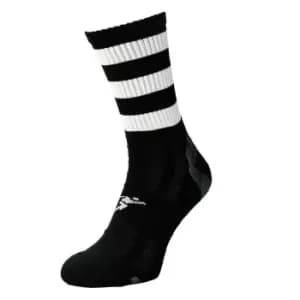 Precision Childrens/Kids Pro Hooped Football Socks (12 UK Child-2 UK) (Black/White)