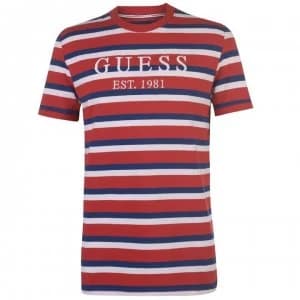 Guess Harry Short Sleeve T Shirt - Red/Wht/Blue