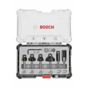 Edge and edge milling cutter set, 8mm shank, 6-part Bosch Accessories 2607017469