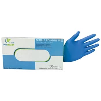 One Health GL-SM14 Disposable Nitrile Powder Free Gloves - Small -...