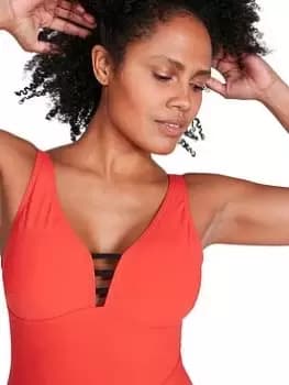 Speedo OpalGleam Shaping 1PC - Red, Size 34, Women