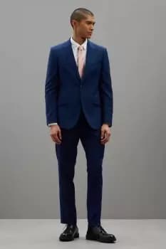 Mens Slim Fit Blue Texture Suit Jacket