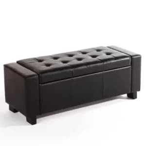 Verona Brown Faux Leather Ottoman Brown