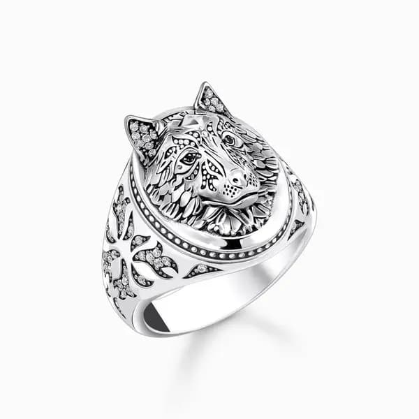 Thomas Sabo Sterling Silver Sterling Silver Blackened Wolf's Face