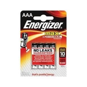 Energizer Max AAA Alkaline Batteries Pack of 4 Batteries