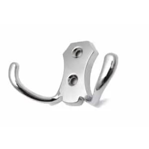 Small Double Coat Hanger Hook Door Wall Bath BK24 Model - Colour Chrome - Pack of 20