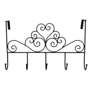 Black Scroll Over Door 5 Hooks
