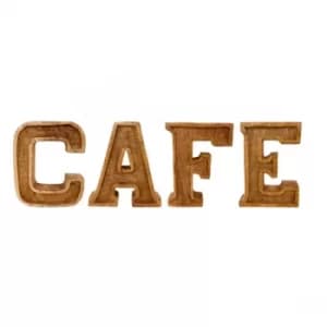 Hand Carved Wooden Embossed Letters Cafe