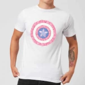 Marvel Captain America Flower Shield Mens T-Shirt - White - 3XL