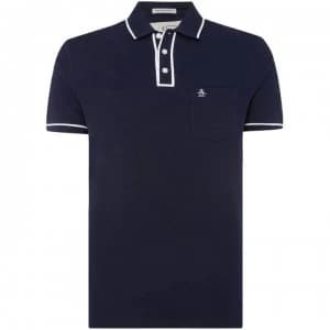 Original Penguin Earl Tipped Slim-Fit Polo Shirt - Navy