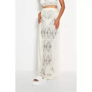 I Saw It First Cream Crochet Maxi Skirt - White