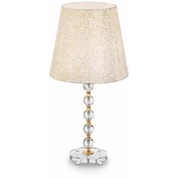 Ideal Lux Queen - 1 Light Large Table Lamp Gold with Glass Decoration, E27