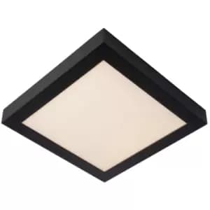 Lucide BRICE-LED - Flush Ceiling Light Bathroom - LED Dim. - 1x30W 3000K - IP44 - Black