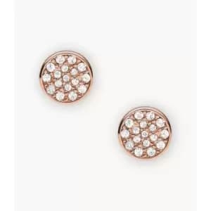 Fossil Womens Rose Gold-Tone Brass Earrings - Rose Gold
