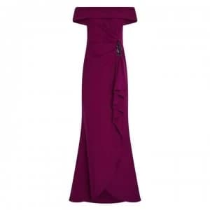 Adrianna Papell Bardot Maxi Dress - Wildberry