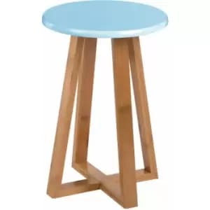 Premier Housewares Viborg Blue Bamboo Round Stool