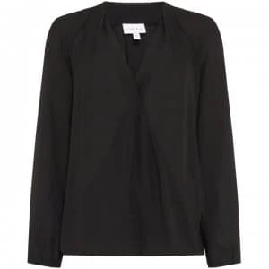 Linea Gabi Wrap Front Blouse - Black
