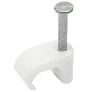 BQ White 4.5mm Bell Wire Cable Clips Pack of 20