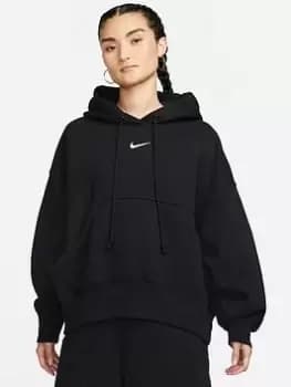 Nike Womens W Nsw Phnx Flc Oos Po Hoodie - BLACK, Black Size M Women