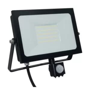 Phoebe LED Floodlight 50W (200W Eqv) Cool White PIR Sensor Black IP66