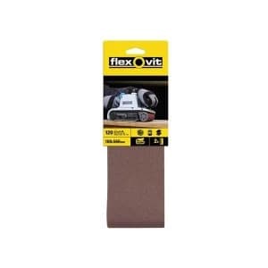 Flexovit Cloth Sanding Belts 457 x 75mm Fine 120G (Pack of 2)