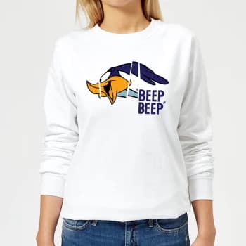 Looney Tunes Road Runner Beep Beep Womens Sweatshirt - White - S