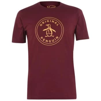 Original Penguin Logo Stamp T Shirt - Red