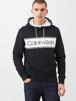 Calvin Klein Logo Stripe Hoodie - Black