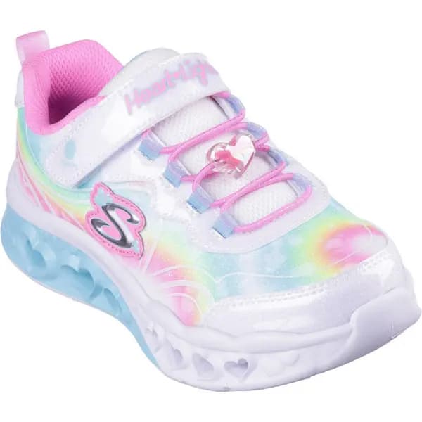 Skechers Girls Flutter Heart Lights Groovy Swirl Trainers UK Size 2 (EU 35) White/Multi SKE2210-WMLT-2