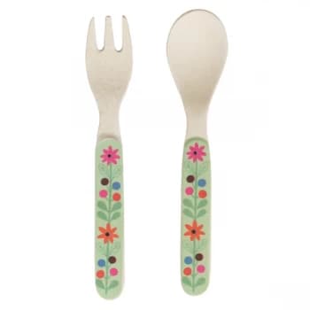 Sass & Belle Woodland Friends Bamboo Kid's & Fork Spoon Set