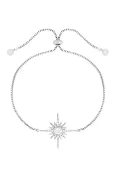 Rhodium Plated Star Toggle Bracelet