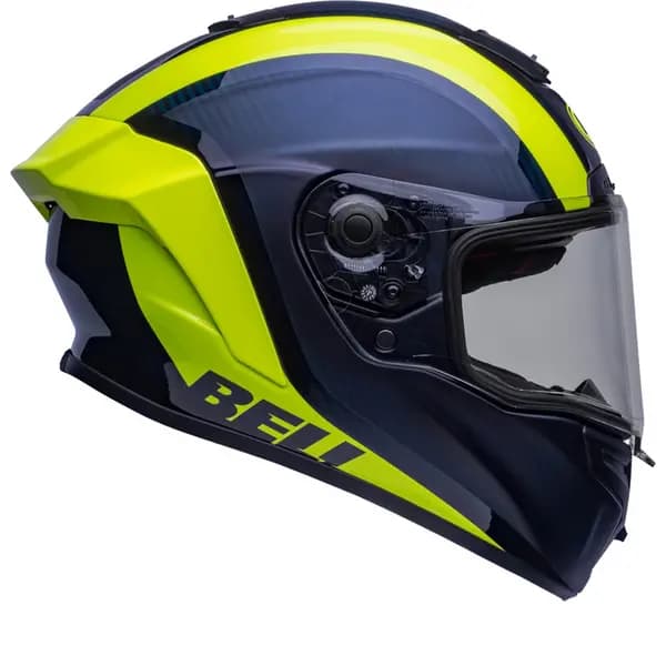 Bell Race Star DLX Flex Tantrum 2 Dark Blue Hiviz Yellow Full Face Helmet L