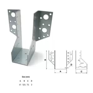 Moderix - Jiffy Timber Joist Hangers Decking Lofts Roofing Zinc Packs - Size 41x125x75x2mm - Pack of 20