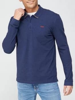 Hugo Boss Donal 211 Long Sleeve Polo Shirt Navy Size L Men