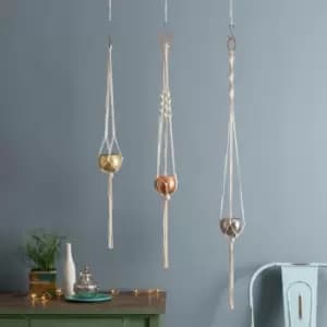 Wool Couture Three Sisters Plant Hanger Macrame Kit Beige
