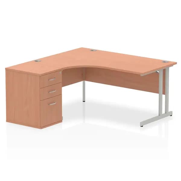 Dynamic Office Solutions Impulse 1600mm Cantilever Left Crescent Desk Workstation I000563