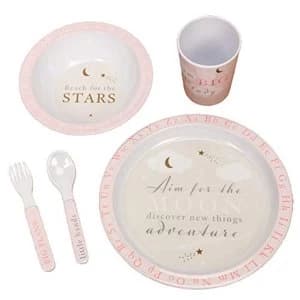 Bambino 5 Piece Melamine Tableware Set - Pink